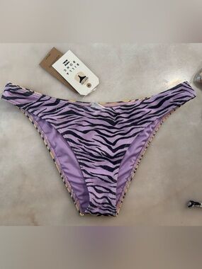 Billabong Yellow and Pueple Zebra Print Bikini Bottoms